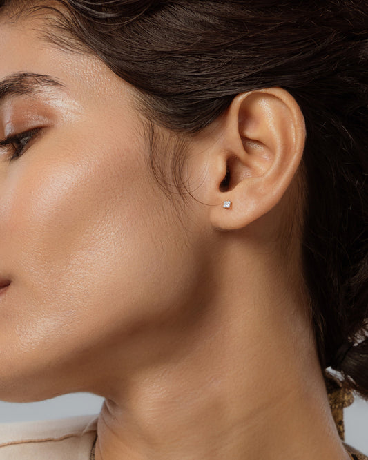 0.15 cts Princess Diamond Studs hover image