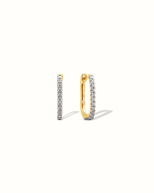 Rectangular Diamond Hoops