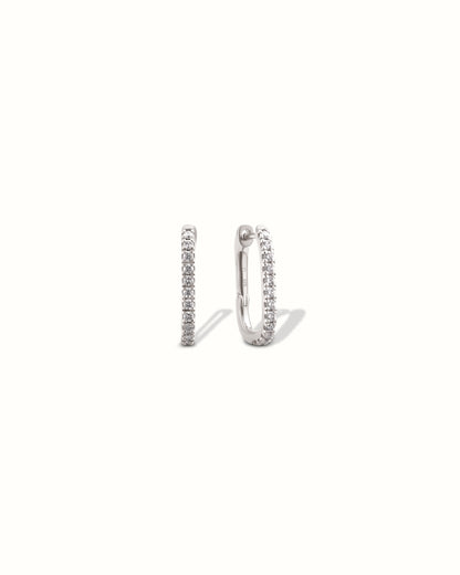 Rectangular Diamond Hoops