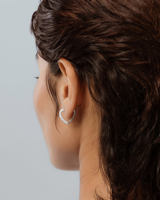 Diamond Heart Hoops hover image
