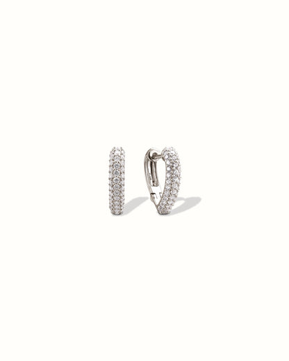 Diamond Heart Hoops