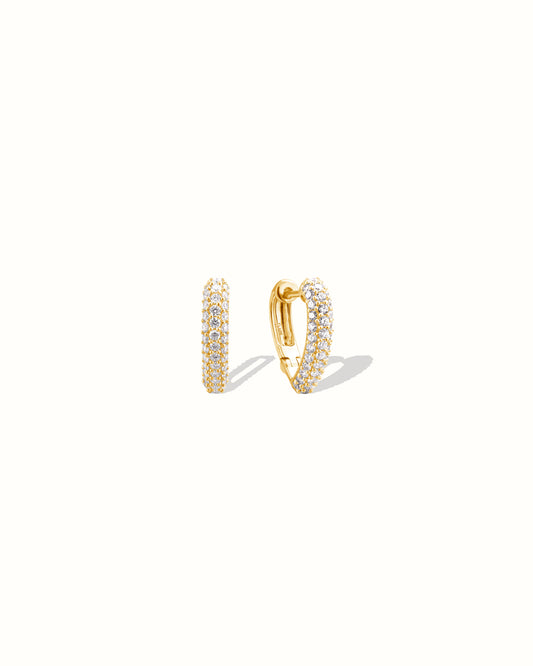 Diamond Heart Hoops