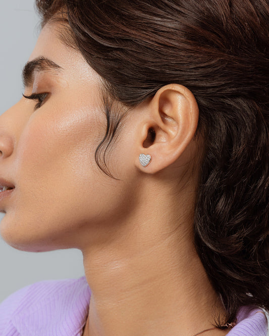 Diamond Heart Studs hover image