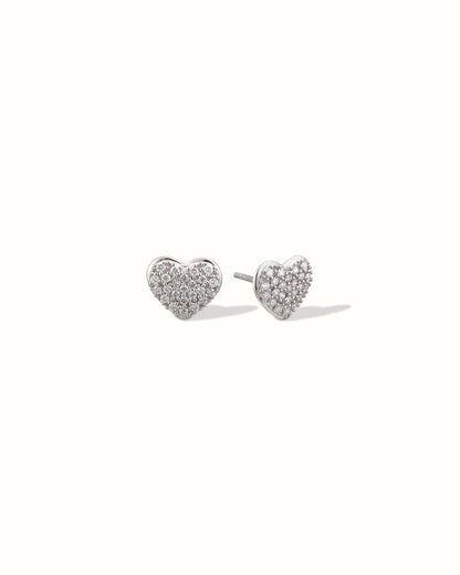 Diamond Heart Studs