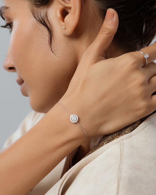 Round Disk Diamond Bracelet hover image