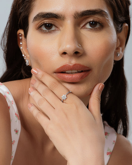 7 Stone Flower Ring hover image