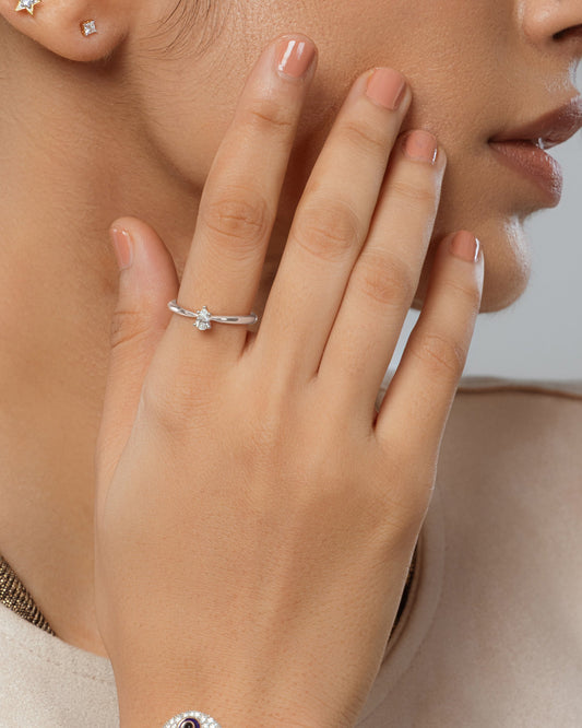 0.20ct Pear Diamond Ring hover image