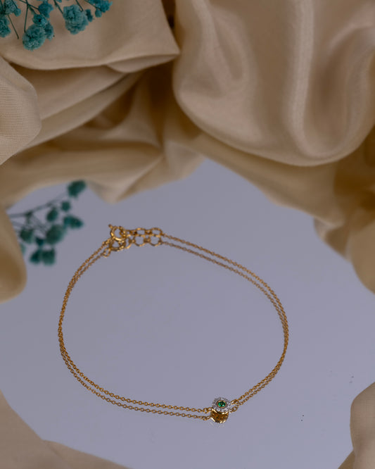 Round Emerald Diamond Bracelet hover image