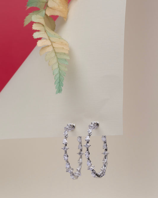 Fancy Shape Diamond Hoops hover image