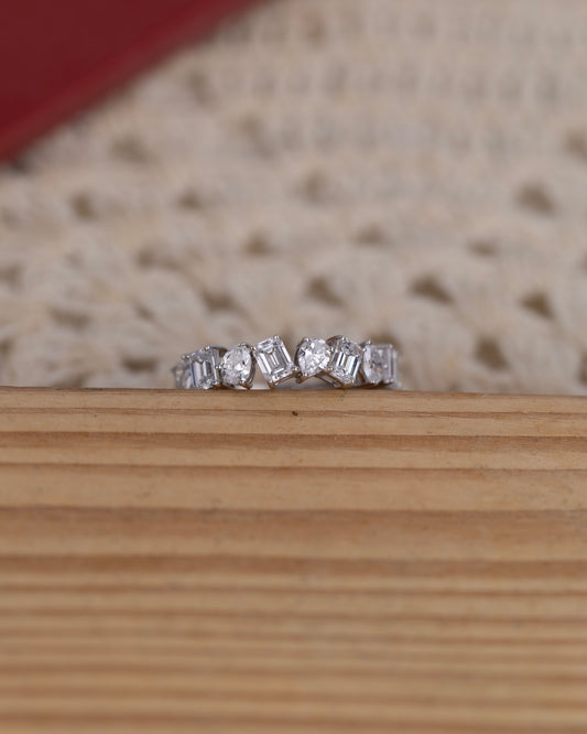 Emerald and Pear Diamond Ring hover image